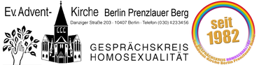 Adventkirche Berlin: Logo Gesprächskreis Homosexualität (seit 1982).