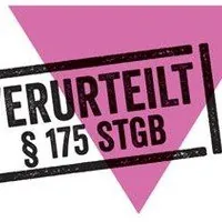 Grafik mit dem Text „ERURTEILT § 175 STGB“ (Verurteilt Paragraph 175 StGB).