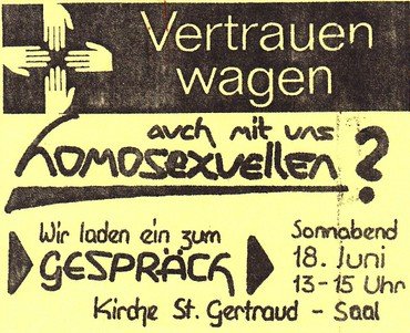 Vertrauen wagen auch mit uns Homosexuellen